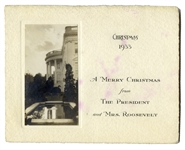 Franklin D. Roosevelt White House Christmas Card From 1933 -- With Silver Gelatin Photo of the White House